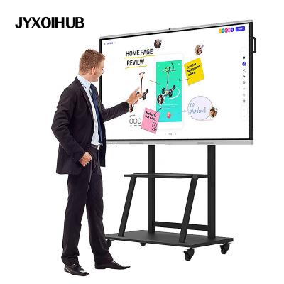 China Classroom 75 Inch Digital Signage Interactive Portable Infrared Flexible Advertising Video Monitor All In One Smart Board for sale