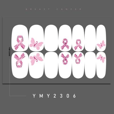 China 2022 Valentine's Day Pink Nail Art Stickers Nail Polish Strips Durable Wraps, Wholesale Nail Wraps for sale