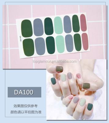 China Beauty DA081-120 Waterproof Nail Wraps 100% Waterproof Non-Toxic Nail Polish Strips Wholesale for sale