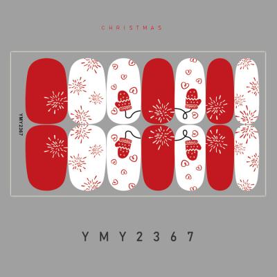 China 2021 Durable Christmas Nail Wraps Nail Art Stickers Full Cover Nail Polish Strips Wholesale for sale