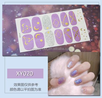 China XY020 Nail Art Self Adhesive Stick On 100% Waterproof Nail Polish Nail Wraps Stickers for sale