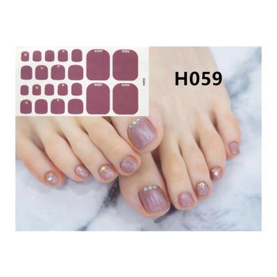 China H059 Wholesale Waterproof Nail Art Self Adhesive Sticker Nail Wraps For Toe for sale