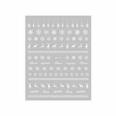 China 5d Art Christmas WG151-160 Cute Snowflakes Elk Cartoon Lovely Stickers Nails for sale