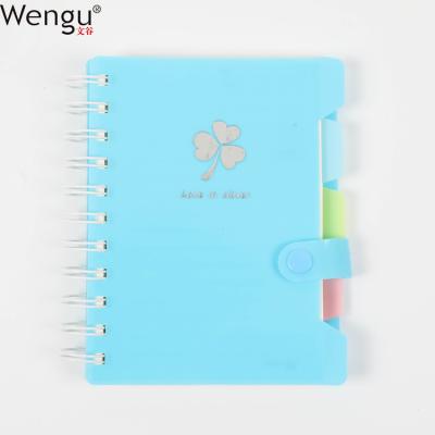 China Wholesale Promotional Printing Double Yarn Limit 3 PP Cover 3 Inserts Spirala Button Notebook Plastic Notebook for sale