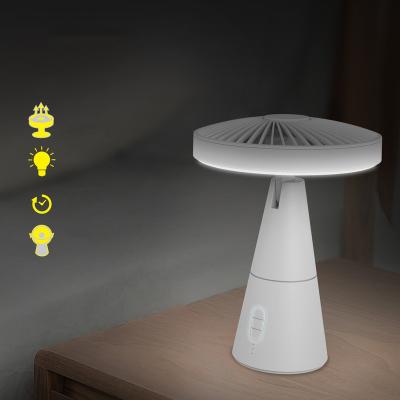 China LED Fan 4000mah Tabletop Light Fan 4000mah Battery Powered Led USB Rechargeable Portable Mini Fan With 3-Speed for sale