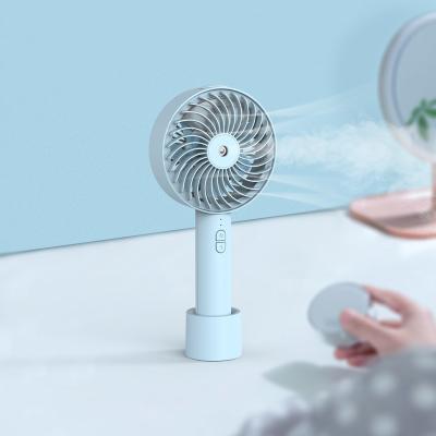 China Water Spray Mist Fan Summer 2 in 1 Rechargeable Mini Fan Handheld Spray Fan with Ultrasonic Humidifier USB Air Cooling Fan for sale