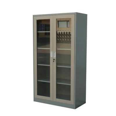 China Knock Down Tall Glass Door Metal Hospital File Storage Cabinet for sale