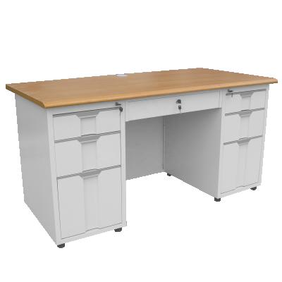 China Modern School Locking Drawers Lock Office Furniture Steel Table Desk for sale