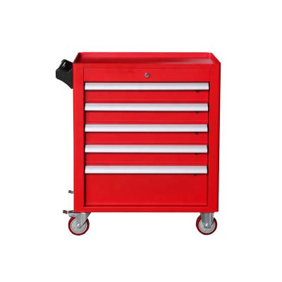 China Auto Repair Hold Set Assembled Red Roller 5 Drawer Tool Cart for sale