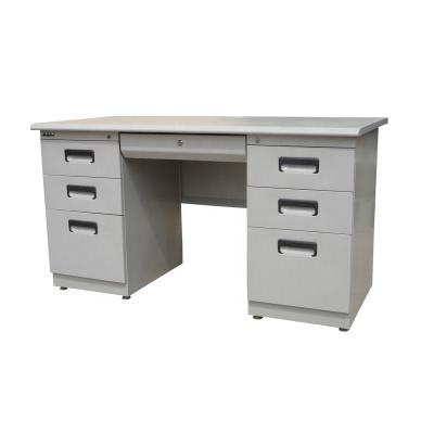 China Knock down high quality steel metal computer desk table with drawers for sale