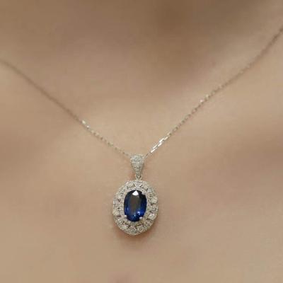 China CLASSIC Xinfly 18k Gold Retro Palace Design GRC Certificate 1ct Sri Lankan Sapphire 0.3ct Diamond Natural Gemstone Pendant for sale