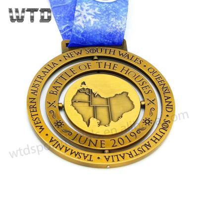 China Wholesale Custom China WTD Lap Spin Medal Sport Medals Awards Competition Medal With Your Logo for sale