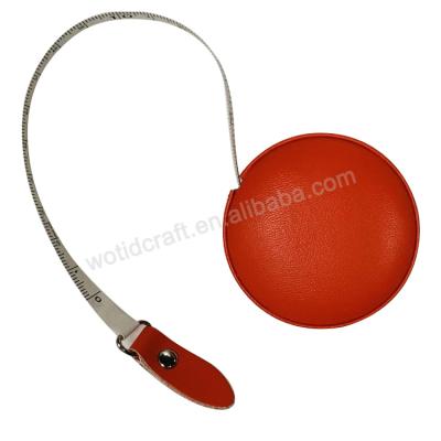 China Wholesale Portable Leather Case Retractable Smooth Small Logo Measuring Tape Retractable Body Tape for sale