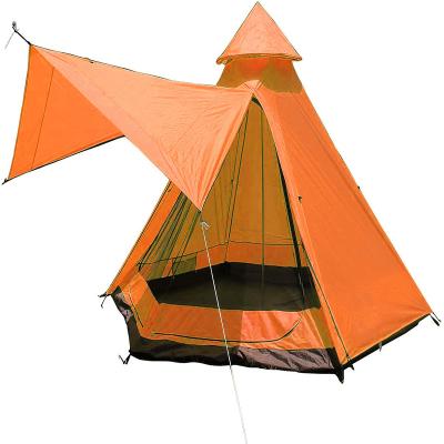 China Extended Type 4 Person Lightweight Windproof 4 Season Teepee Waterproof Camping Tent For Outdoor for sale