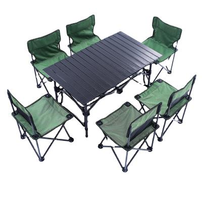 China 6 EUROPEAN Chairs and 1 Set of Table and Table Camping Chair with Table Easy Transport and Storage Camping for sale