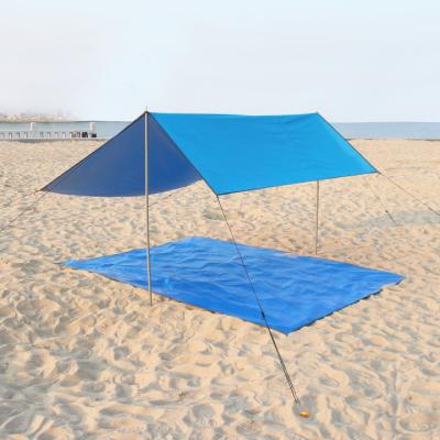 China Extended Type Multiple Use Beach Umbrella & Ground Sheet Combo 9' x 7' for sale