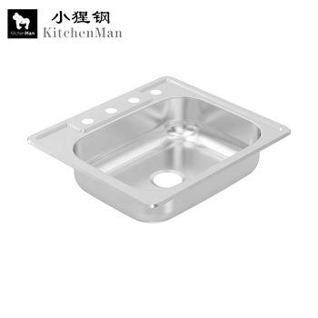 China Without Faucet cUPC Top Mount Sink Small Satin Round 18 Gauge Modern Portable Kitchen Sinks Single Bowl Stainless Steel ss304 for sale