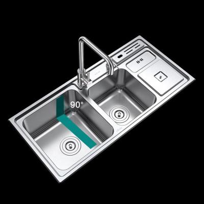 China Modern Stainless Steel Kitchen Sinks Man Kitchen Faucet Sanhe Multifunctional Kitchen Sink Workstation Free for sale