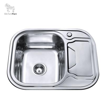 China Without Faucet Sanhe KMan Single Bowl Nepal Sink Kitchen Sinks For Nepal With Drainer for sale