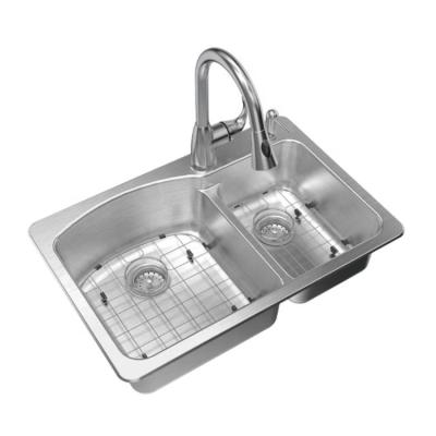 China Without Faucet Double Bowl 304 Stainless Steel Hand Basin Hot Selling Kitchen Sink for sale