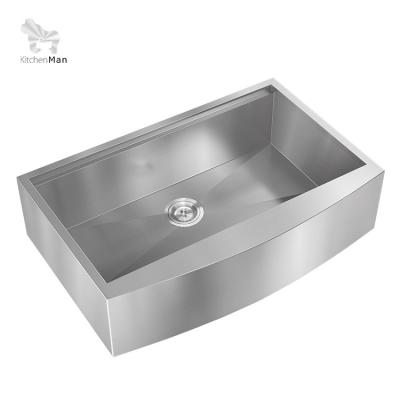 China Without Faucet Sanhe&KMan Factory Stainless Steel Sink Apron Front 16gauge OEM ODM Kitchen Sink 304 for sale