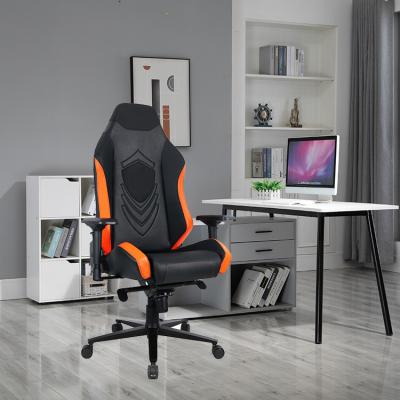 China (Size)Foshan adjustable black orange luxury gaming workstation gaming chair with 4d armrest and steel base for sale