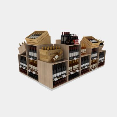 China Supermaket factory direct sale supermarket shelf wine shelving gondola wooden shelves for sale