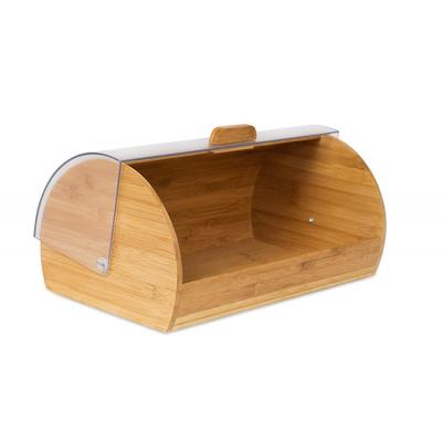 China Freshness Preservation Customized Storage Acrylic Kitchen Food Storage Container Bin Rolltop Bamboo Bread Box for sale