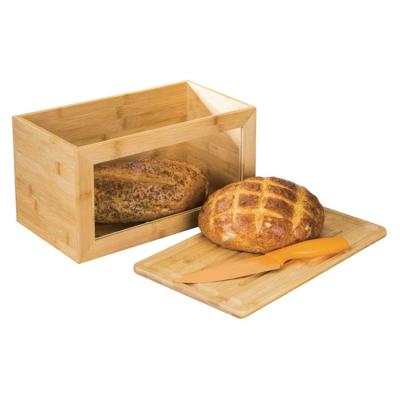 China High Quality Freshness Keeping Kitchen Countertop Food Storage Bin Bread Box With Bamboo Cutting Board Lid for sale