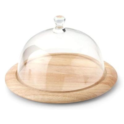 China China Wholesale Wooden Dome Lid Kitchen Stocked Cheese Bamboo Board With Cover for sale