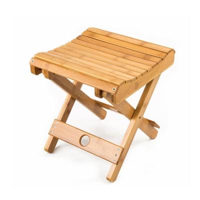 China Removable Cover High Quality Outdoor Portable Bench Fishing Indoor Step Footstool Bath Folding Camping Bamboo Stool for sale