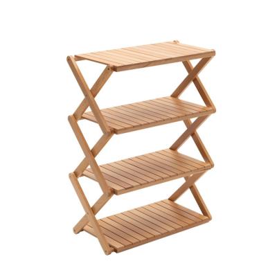 China (Size)Wholesale Customized Shoe Storage Rack Adjustable No Assembly 3 Tier Portable Foldable Rack Bamboo Shoe Rack for sale