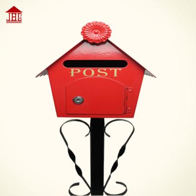 China red security mailboxes and mails/decorative unique mailbox for sale/red design post box for sale