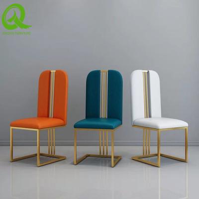 China Modern High Back Gold Stainless Steel Eventt Wedding Dining Chair for sale