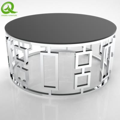 China Modern Modern Stainless Steel Tempered Glass Coffee Table for sale