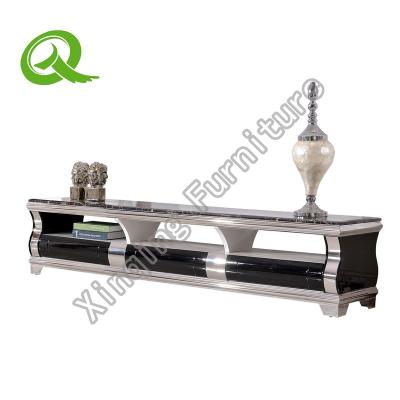 China Modern Semi-set TV Stand Stainless Steel Frame for sale