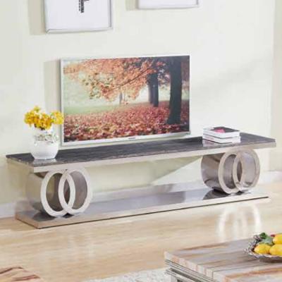 China Modern Simple Style Stainless Steel Living Room Marble Top TV Stand for sale