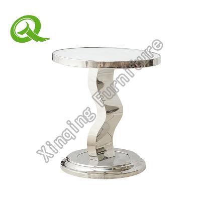 China Modern hot sale stainless steel tempered glass end table for home and hotel for sale