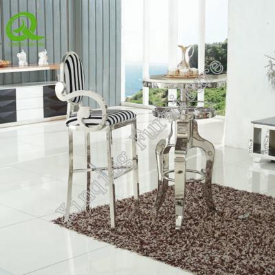 China Easy Clean Modern Stainless Steel Bar Table Marble Bar Table for sale