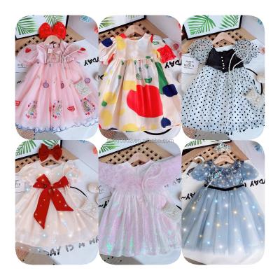 China Summer Babies Anti-Static Dresses Lace Up Ruffles Wholesale Kids Clothes Ready Made Soft Clothes for sale