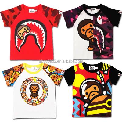 China QUICK DRY short sleeve summer trend cartoon kids pure cotton t-shirt made in China factory for sale