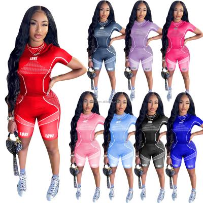 China QUICK DRY Workout Clothes Suit Women Loungewear T-shirt and Shorts Fitness Two Piece Suit for sale