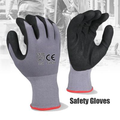 China Wholesale Flexible Industrial Foam Nitrile Safety Work Garden Hand Construction Coated Gloves for sale