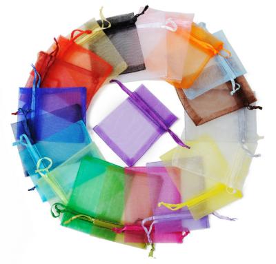 China Other 2022 Customized Festival Mesh Organza Drawstring Bags Logo Candy Storage Gift Pouch Drawstring Bag Organza Bag Wholesale Cheap for sale