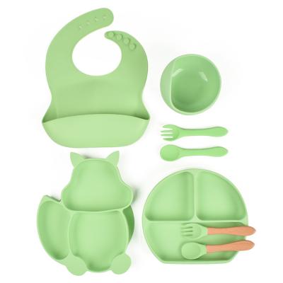 China Baby Feeding Set 2022 New Silicone Baby Bib Spoon Dish Bowl Baby Feeding Set Other Baby Supplies Products of All Types for sale