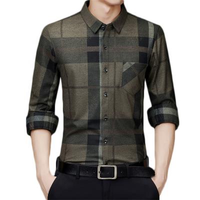 China Wholesale 2021 Winter High Quality Cheap Price Plaid Shirt Men Breathable Shirts Business Casual Striped Shirt for sale