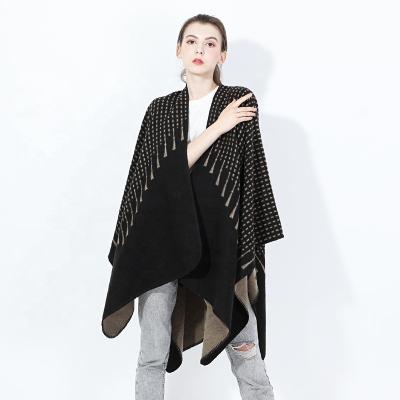 China Women's Winter Fashion Style Open Shawl Wrap Front Poncho Cape Wrapped for sale