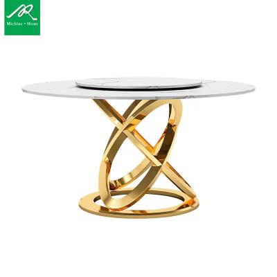 China Household Modern Light Luxury Marble Round Dining Table Round Dining Table Turntable Nordic Dining Table for sale