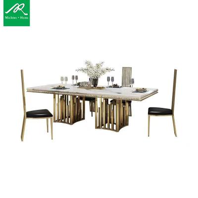 China Modern European Marble Dining Table Dining Table Household Simple Rectangular Dining Table for sale