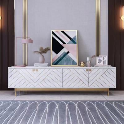 China Modern light luxury post-modern cabinet storage cabinet post-modern painting TV family living room floor small cabinet for sale